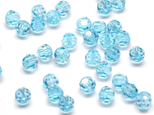 25 st MC Round, 4 mm, Aqua Bohemica