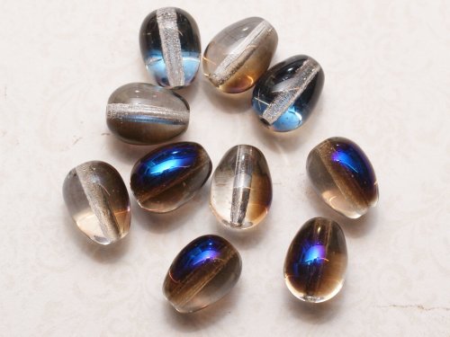 2 st droppar 11x8 mm, Crystal Azuro