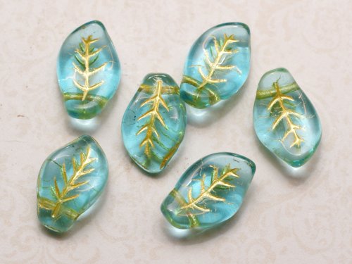 1 st Lv 9 x 14 mm, Aqua Yellow Painted