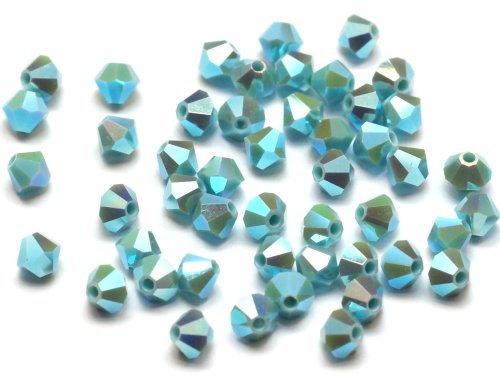 50 st Preciosa MC Bicone, 4 mm, Turquoise 2XAB