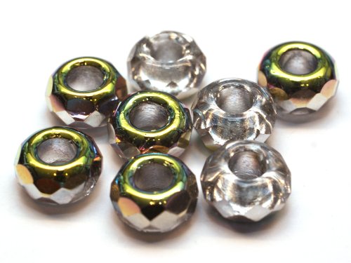 1 st facetterad rondell, 9 x 14 mm, Crystal Vitrail