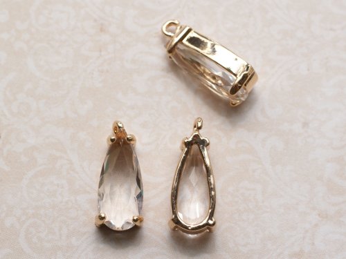 1 st guldinfattad droppe, 17x7x6 mm, Clear