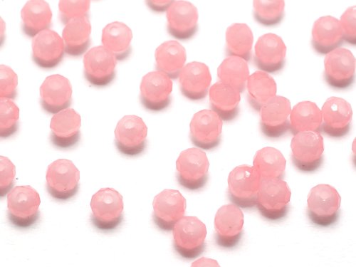 50 st facetterade rondeller, 2x3 mm, Pink