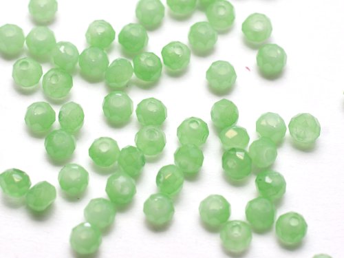 50 st facetterade rondeller, 2x3 mm, Light Green