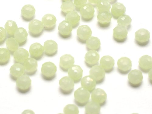 50 st facetterade rondeller, 3x4 mm, Pale Green