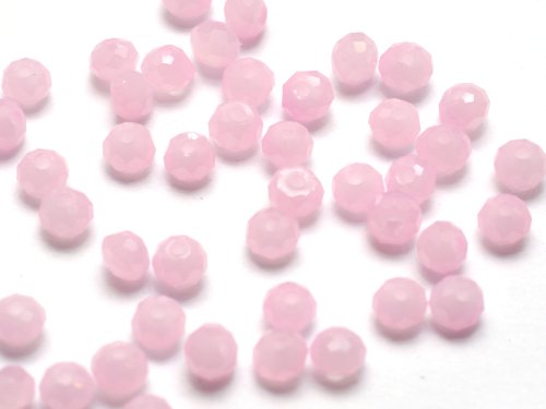 50 st facetterade rondeller, 3x4 mm, Pearl Pink