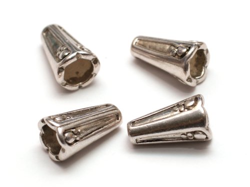 4 st koner, 8 x 13 mm, Antikt silverf�rgade