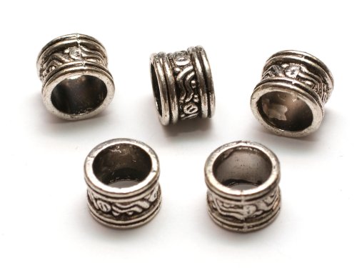 1 st Metalltub 9 x 7 mm, Antikt Silverf�gad