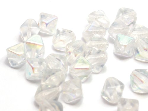 25 st pyramidprlor, 8 mm, Crystal AB