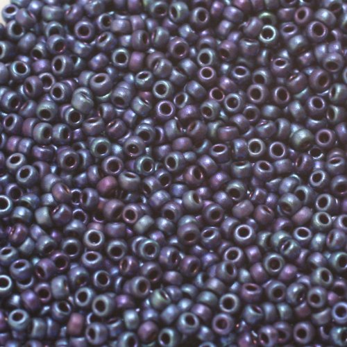 10 g 15/0 Seedbeads, Matte Metallic Blue Iris