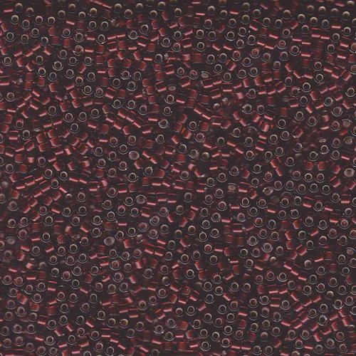 5 g 11/0 Delicas, Silverlined Glazed Dark Cranberry