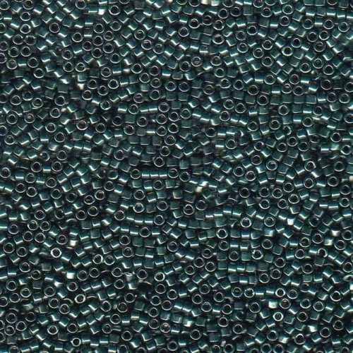 5 g 11/0 Delica, Nickel Plated Dyed Grey/Green OBS! Inneh�lle