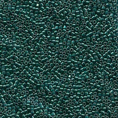 5 g 11/0 Delica, Nickel Plated Dyed Dark Green OBS! Inneh�lle