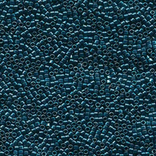 5 g 11/0 Delica, Nickel Plated Dyed Dark Teal OBS! Inneh�lle