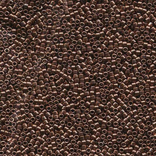 5 g 11/0 Delica, Nickel Plated Dyed Rose Gold OBS Innehller NIC