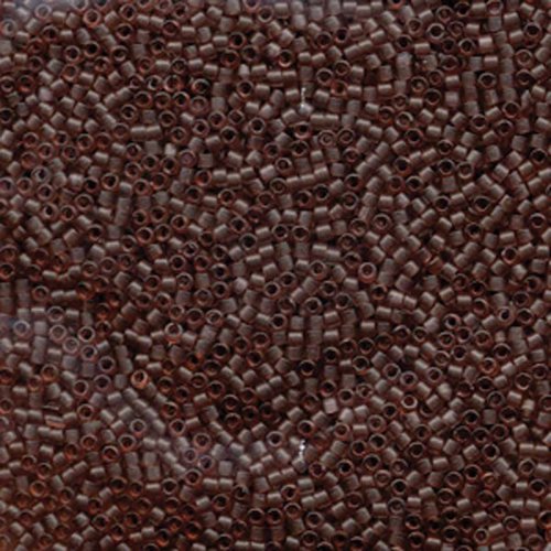 5 g 11/0 Delicas, Dyed Semi-Frosted Transparent Cinnamon