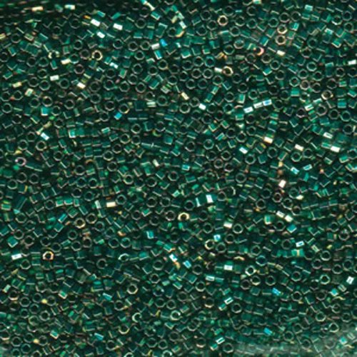5 g 11/0 Delica Hexcut, Metallic Green Luster
