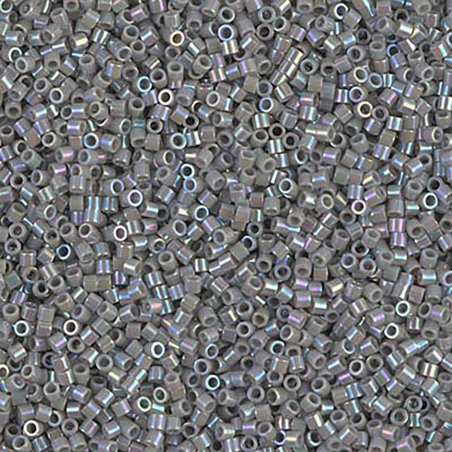 2 g 15/0 Delicas, Opaque Gray AB
