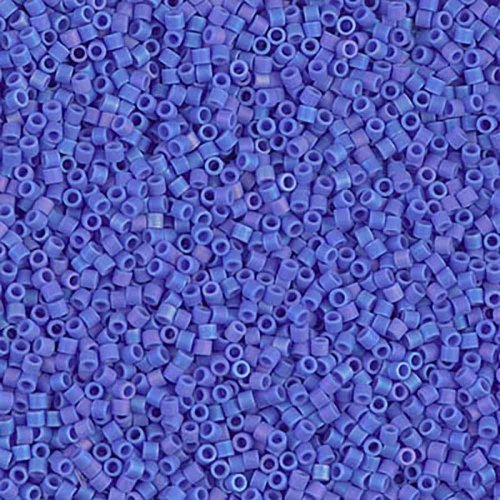 2 g 15/0 Delicas, Matte Opaque Cyan Blue AB