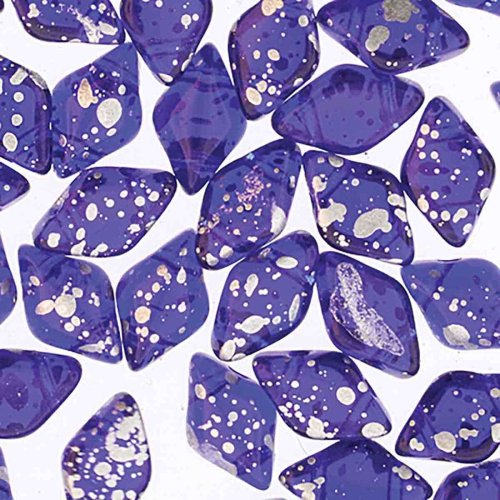 30 st Gemduo, 5 x 8 mm, Transparent Silver Splash Cobalt