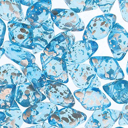 30 st Gemduo, 5 x 8 mm, Silver Splash Aqua