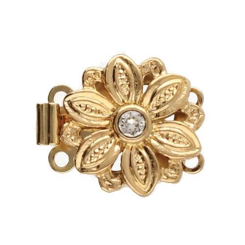 1 st insticksl�s, Blomma, 14 mm, Guldpl�terad