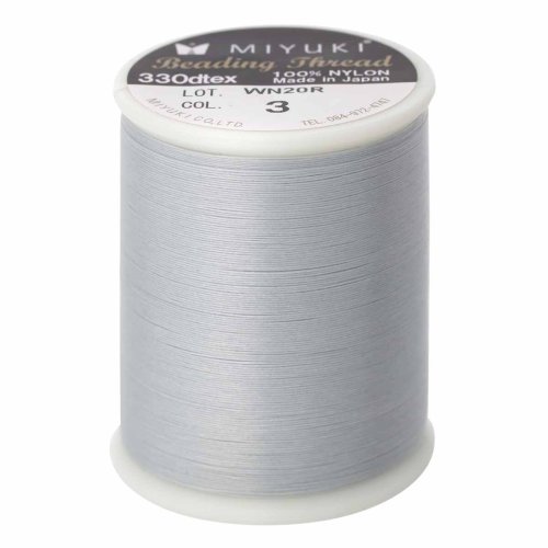 500 m Miyuki Beadingthread, ca 0,2 mm, Silver