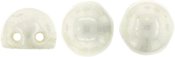 10 st 2-hls cabochoner, 7 mm, Luster Opaque White