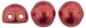 10 st 2-h�ls cabochoner, 7 mm, Sueded Gold Samba Red
