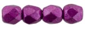 50 st Firepolished 2,5 mm, Sueded Gold Fuchsia Red
