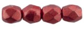 50 st Firepolished 2,5 mm, Sueded Gold Samba Red