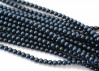  150 st 3 mm runda glasprlor i prlemor, Matte Egyptian Blue Sat 