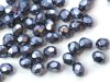 50 st Firepolished, 4 mm, Jet Heavy Metal Persian Blue