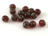  30 st Runda 6 mm, Ruby med grnt 