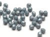 50 st Firepolished, 4 mm, Chalk White Baby Blue Luster