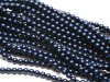 120 st 4 mm runda glasprlor i prlemor, Matted Midnight Blue Sa