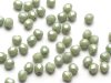 50 st 4 mm Firepolished, Chalk White Teal Luster