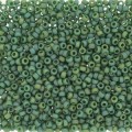  10 g 15/0 Seedbeads, Frosted Opaque Glaze Rainbow Green 