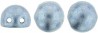  10 st 2-håls cabochoner, 7 mm, Saturated Metallic Airy Blue 