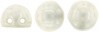  10 st 2-håls cabochoner, 7 mm, Luster Opaque White 