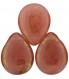  1 st Pearshaped Drop, 12 x 16 mm, Pink/Topaz Luster - Milky Pink 