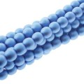  120 st 4 mm runda glasprlor i prlemor, Matt Persian Blue 