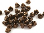  20 st sm tjeckiska nglakjolar/blommor, 4 x6 mm, Dark Bronze 
