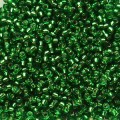  10 g 15/0 Seed Beads, Silverlined Light Green 