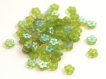  50 st blommor, 5 mm, Frosted Peridot AB 