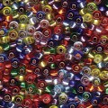  10 g 11/0 Seed Beads, Mix-Silverlined Rainbow 