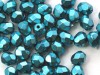  50 st Firepolished, 4 mm, Jet Heavy Metal Turquoise 