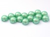  10 st 2-håls cabochoner, 6 mm, Pastel Light Green 