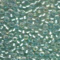  10 g 6/0 Seedbeads, Pearlized Crystal AB/Pale Mint 