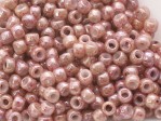  10 g 8/0 TOHO Seedbeads, Marbled Opaque Beige/Pink 